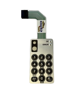 TOPJS 90 Tastiera membrana rettangolare 2led