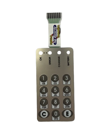 TOPJS 91 Tastiera membrana rettangolare 4led